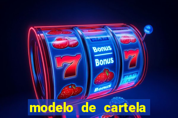 modelo de cartela de bingo em branco